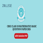 CBSE Class 10 Mathematics Basic Question Paper 2026 with Answer Key and Solution Pdf